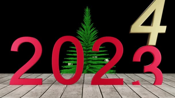 Vídeo Ilustración Año Nuevo 2024 Año Nuevo 2024 Números 2024 — Vídeo de stock