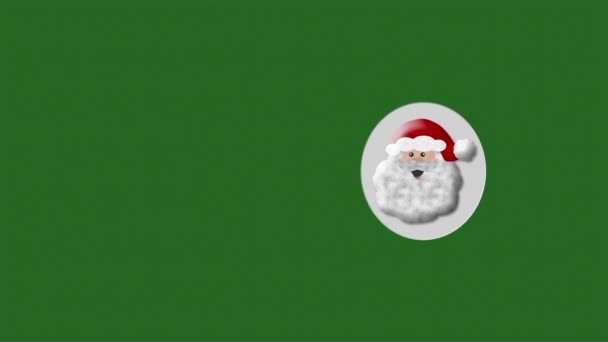 映画だ 3Dイラスト クリスマス サンタクロースはメリークリスマス ハッピーニューイヤーの挨拶のためのグラフィックの背景にポップアップします テキスト空間のためのスピーチバブル — ストック動画