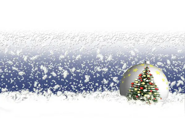 Noel zamanı. Noel süsü. Karlı manzara.