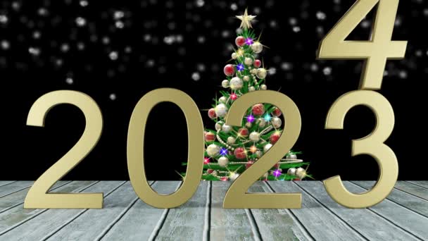 Відео Ілюстрація Новий 2024 Рік Новий Рік 2024 Цифрах 2024 — стокове відео