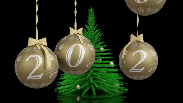 Ταινία Απεικόνιση Νέο Έτος 2024 Πρωτοχρονιά 2024 Χριστουγεννιάτικη Διακόσμηση Ανακοινώνοντας — Αρχείο Βίντεο