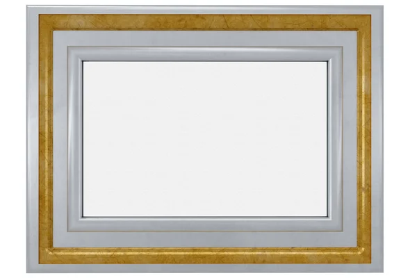 Gold Silver Gold Silver Frame Central Empty Space Possible Insertion — Stock Photo, Image