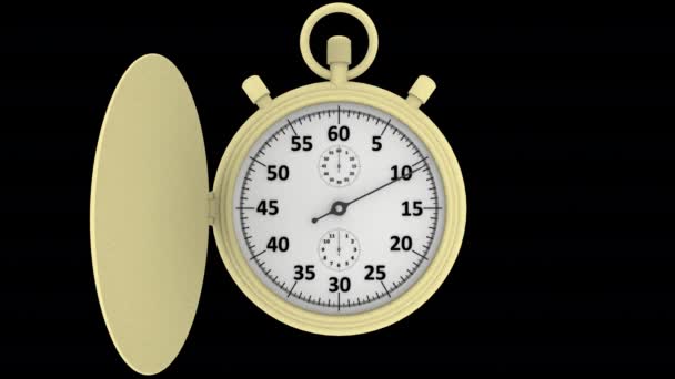 Видео Иллюстрация Секундомер Хронограф Начале Измеряет Одну Минуту — стоковое видео