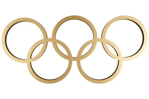 Bandera Olímpica Con Símbolo Oficial Los Juegos Olímpicos Círculos Continentes Imágenes de stock libres de derechos