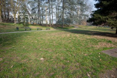 Torino, İtalya. Valentino Halk Parkının Panoraması.