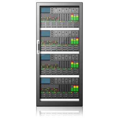 Üç boyutlu illüstrasyon. Sunucu bilgisayar verileri. Bağlantı ve depolama bilgisayar verileri, uygulamaları