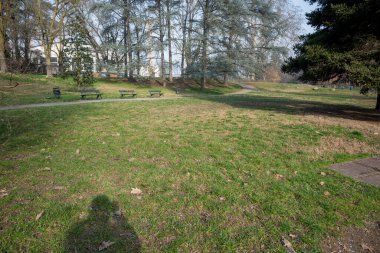 Torino, İtalya. Valentino Halk Parkının Panoraması.
