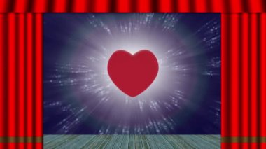 3D illustration animation. . Small golden cupids revolve around a red heart. Symbol of love and Valentine's Day.