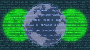 Sinema. Üç boyutlu illüstrasyon. Dijital dünya geçmişi. Sıfırın dizisi ve insanlar, sosyal ağlar ve infotmatik cihazlar arasındaki küresel bağlantı kavramı 