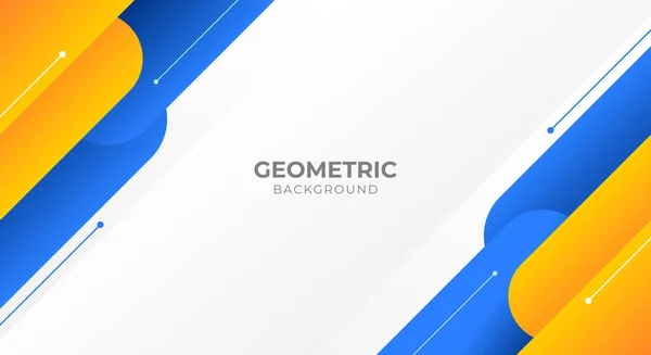 White Background Geometric Blue Orange Shape — Stock Vector