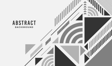 Soyut üçgen ve gri arkaplan vektör tasarımı