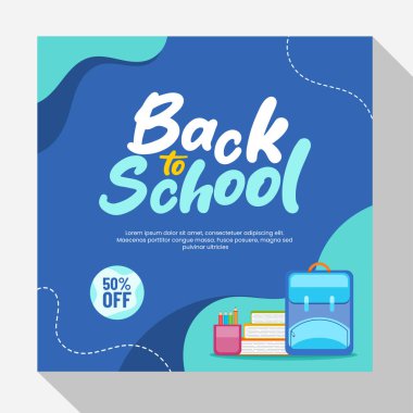 Okula geri dön sosyal medya şablon tasarımı