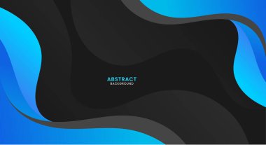 Soyut siyah ve mavi dalga arkaplanı