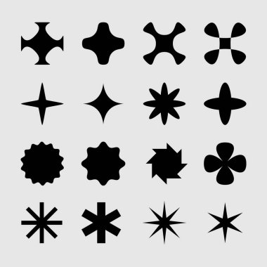 Y2k soyut elementleri geometrik şekilleri ayarla