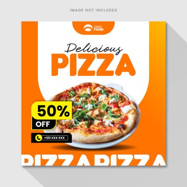 pizza yiyecekleri sosyal medya gönderme şablonu