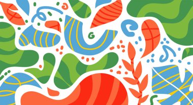 Düz tasarım soyut şekiller renkli arkaplan