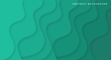Soyut dalgalı turkuvaz yeşil arkaplan şekli tasarımı