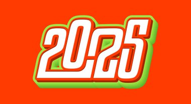 Eğlenceli 3D metin 2025 Yeni Yıl Kutlaması