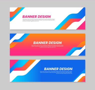 Modern gradyan afiş şablon tasarım koleksiyonu