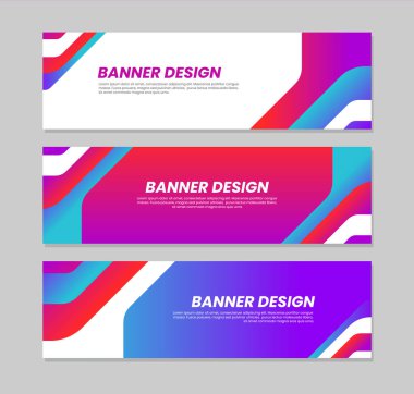 Modern gradyan afiş şablon tasarım koleksiyonu