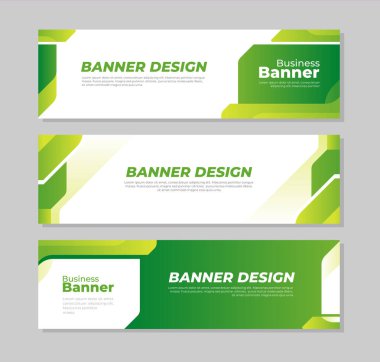 Yeşil afiş şablon tasarım koleksiyonu