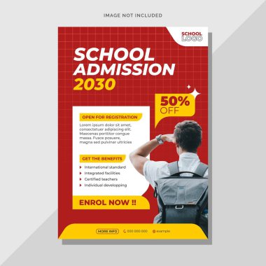 Okul giriş broşürü tasarım şablonu