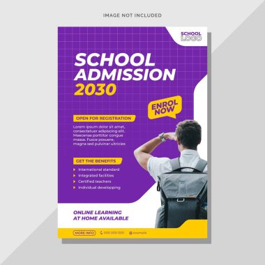Okul giriş broşürü tasarım şablonu
