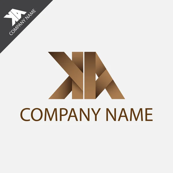 手紙Kの要素とあなたの会社に適したロゴデザイン — ストックベクタ