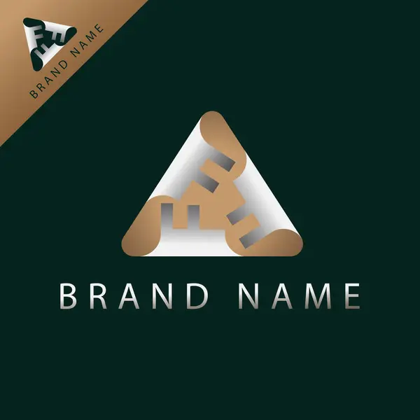 Letra Design Logotipo Com Elementos Papel Dobrado — Vetor de Stock