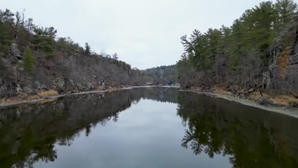 Croix River Interstate State Park Winter Morning Taylors Falls — Stock Video