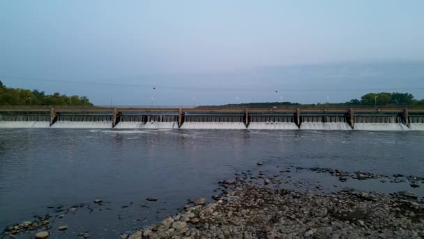 Vista Presa Hidroeléctrica Río Misisipi — Vídeos de Stock
