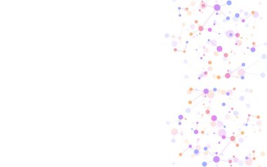Moleküler yapı ve genetik mühendislik, DNA molekülleri, sinir ağı, bilimsel araştırma. Yenilik teknolojisi, bilim, sağlık ve tıp için soyut bir arkaplan.