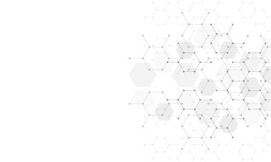 Moleküler yapı ve genetik mühendislik, bilim, yenilik teknolojisi, sağlık ve tıp tasarımı. Vektör illüstrasyonu