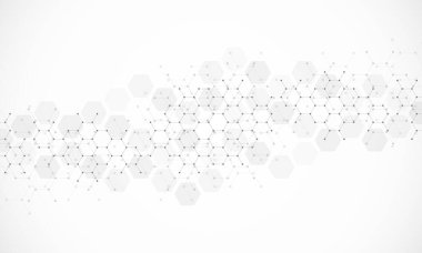 Moleküler yapı ve genetik mühendislik, bilim, yenilik teknolojisi, sağlık ve tıp tasarımı. Vektör illüstrasyonu