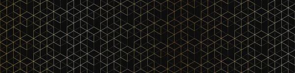 多角形の金色の線でシームレスなパターンと幾何学的背景を抽象化 バナーテンプレートやヘッダーのためのスタイリッシュなベクトルテクスチャ — ストックベクタ