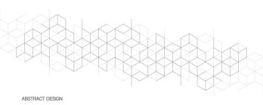 İzometrik şekil blokları olan grafik tasarım elementleri. Soyut geometrik arkaplanın vektör çizimi.