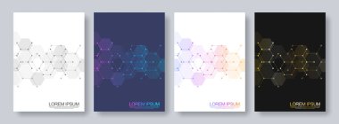 Bir iş broşürü veya kapak kitabı, sayfa düzeni, el ilanı tasarımı ve poster şablonu için altıgen şekilli soyut geometrik arkaplan.