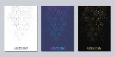 Bir iş broşürü veya kapak kitabı, sayfa düzeni, el ilanı tasarımı ve poster şablonu için altıgen şekilli soyut geometrik arkaplan.