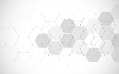 Altıgen desenli geometrik soyut arkaplan çizimi.