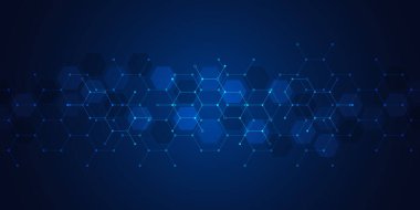 Altıgen desenli geometrik soyut arkaplan çizimi.