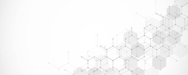 Geometrik arkaplan ve altıgenler şekilli soyut tasarım ögesi. Görüntü