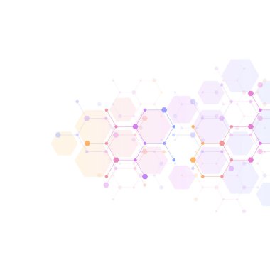 Geometrik arkaplan ve altıgenler şekilli soyut tasarım ögesi. Görüntü