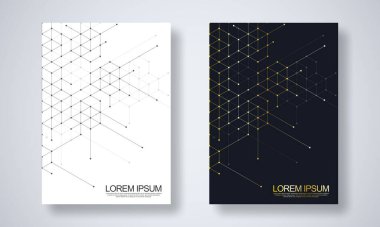 Bir iş broşürü veya kapak kitabı, sayfa düzeni, el ilanı tasarımı ve poster şablonu için altıgen şekilli soyut geometrik arkaplan.