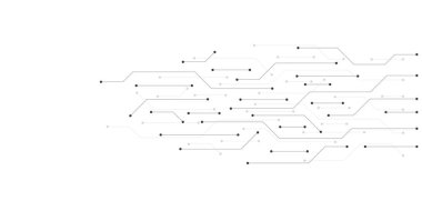 İletişim teknolojisi konseptiyle devre kartı dokusu. Yaratıcı vektör illüstrasyonu.