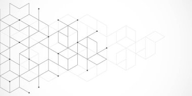 İzometrik şekil blokları olan grafik tasarım elementleri. Soyut geometrik arkaplanın vektör çizimi.