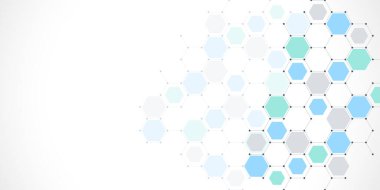 Altıgenlerin şekil modelinin geometrik arka planına sahip soyut tasarım ögesi. Vektör illüstrasyonu