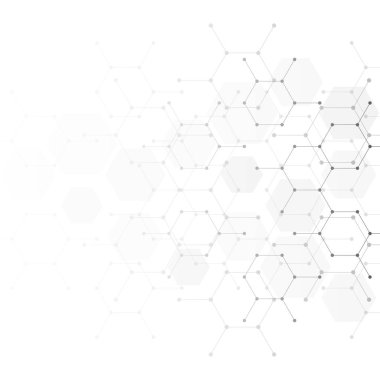 Altıgenlerin şekil modelinin geometrik arka planına sahip soyut tasarım ögesi. Vektör illüstrasyonu