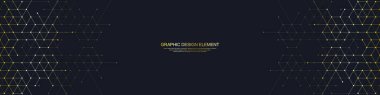 Grafik tasarım elementleri, izometrik şekilli altın bloklar. Bir afiş şablonu veya başlık tasarımı için soyut geometrik arkaplanın vektör çizimi.