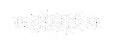 Basit geometrik şekiller ve noktalarla soyut vektör arkaplanı.