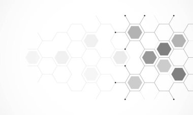 Altıgenlerin şekil modelinin geometrik arka planına sahip soyut tasarım ögesi. Vektör illüstrasyonu